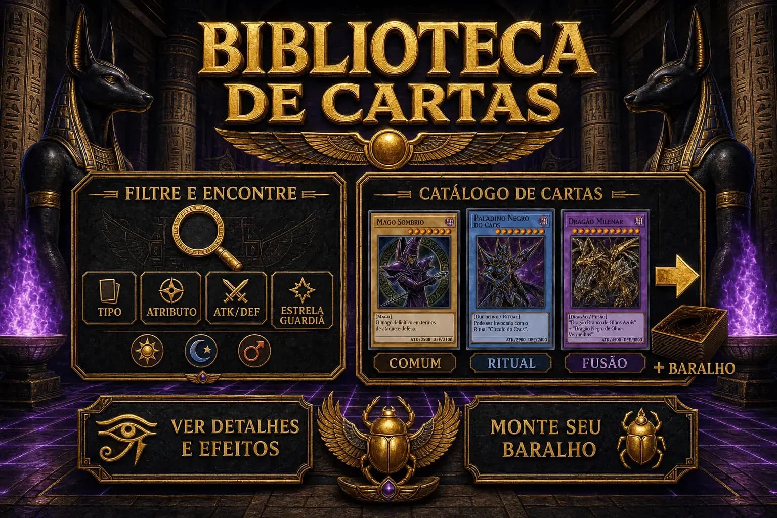 Biblioteca de cartas e filtros