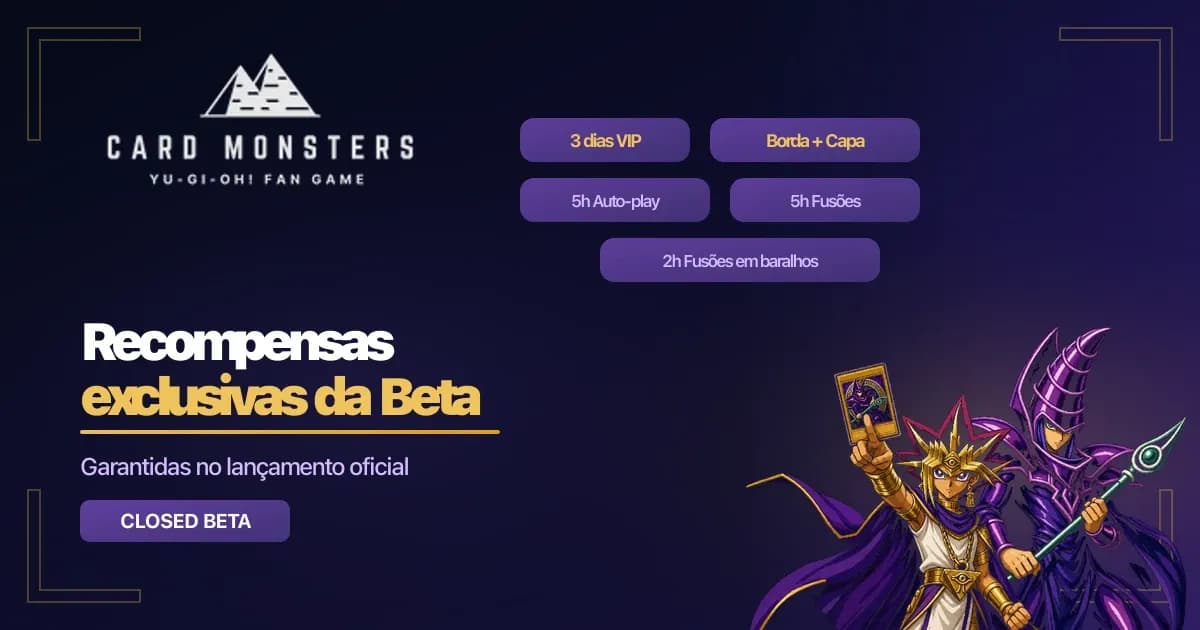 Recompensas exclusivas para participantes da beta